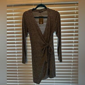 Fashion NOVA Natasha Wrap Dress Gray